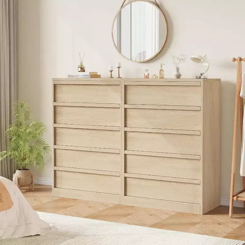 COZONY 5/7 Drawer Dresser for Bedroom, Modern Tall Chest of Drawers with Large Storage, Wooden Organizer for Living Room, Nursery, Entryway