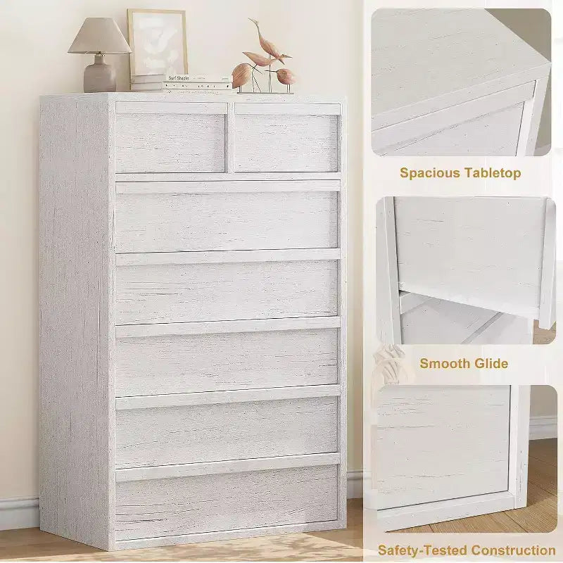 COZONY 5/7 Drawer Dresser for Bedroom, Modern Tall Chest of Drawers with Large Storage, Wooden Organizer for Living Room, Nursery, Entryway