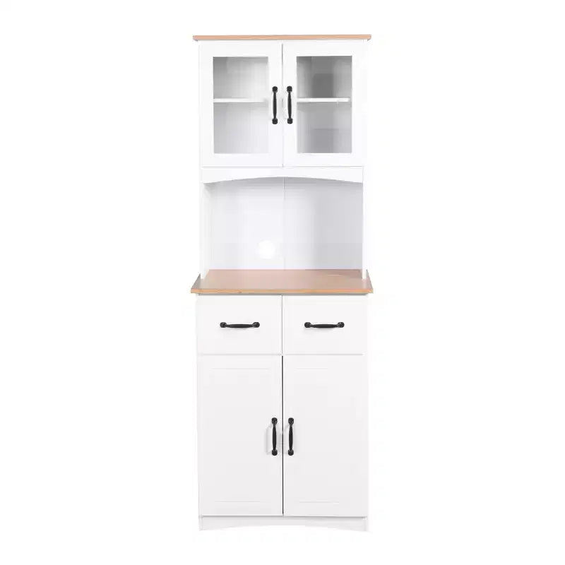 Okak Wooden Sideboard Cabinet, Bufft Cabinet with 4 Doors and 2 Drawers, Storage Cabinet for Living Room, Dining Room, Kitchen