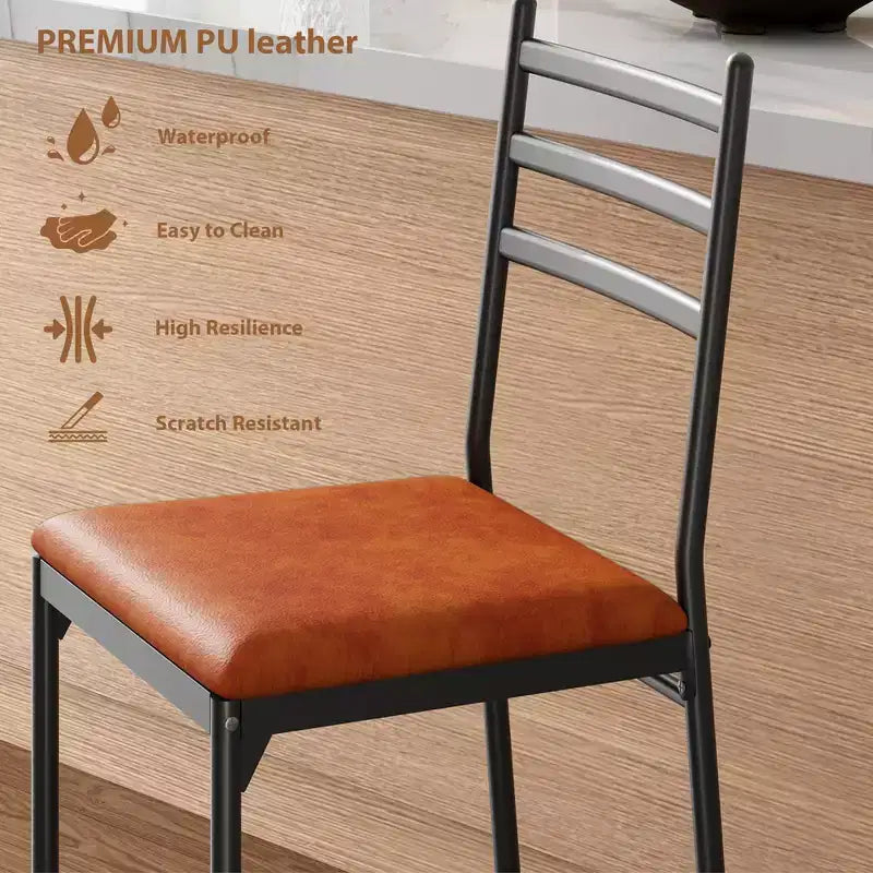 Set of 2/4 Counter Height Bar Chair with Back, Thick Cushion and Upholstered for Kitchen Island, Counter Bar