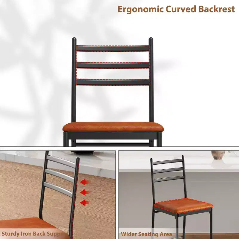 Set of 2/4 Counter Height Bar Chair with Back, Thick Cushion and Upholstered for Kitchen Island, Counter Bar