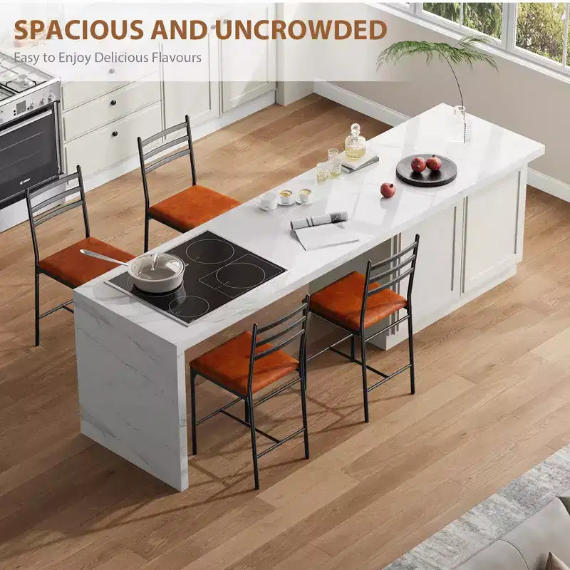 Set of 2/4 Counter Height Bar Chair with Back, Thick Cushion and Upholstered for Kitchen Island, Counter Bar