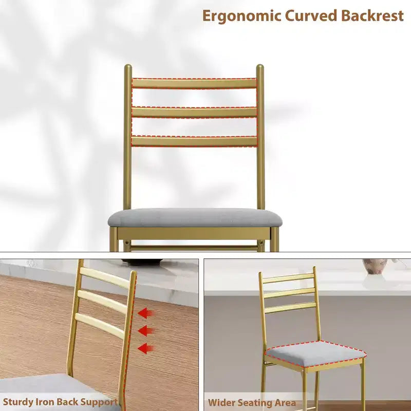 Set of 2/4 Counter Height Bar Chair with Back, Thick Cushion and Upholstered for Kitchen Island, Counter Bar