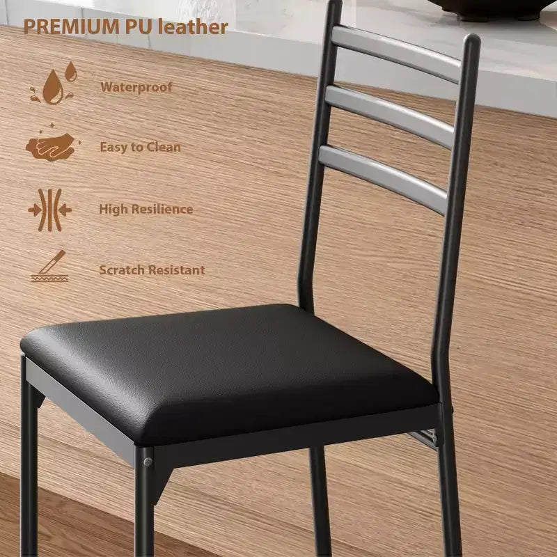 Set of 2/4 Counter Height Bar Chair with Back, Thick Cushion and Upholstered for Kitchen Island, Counter Bar