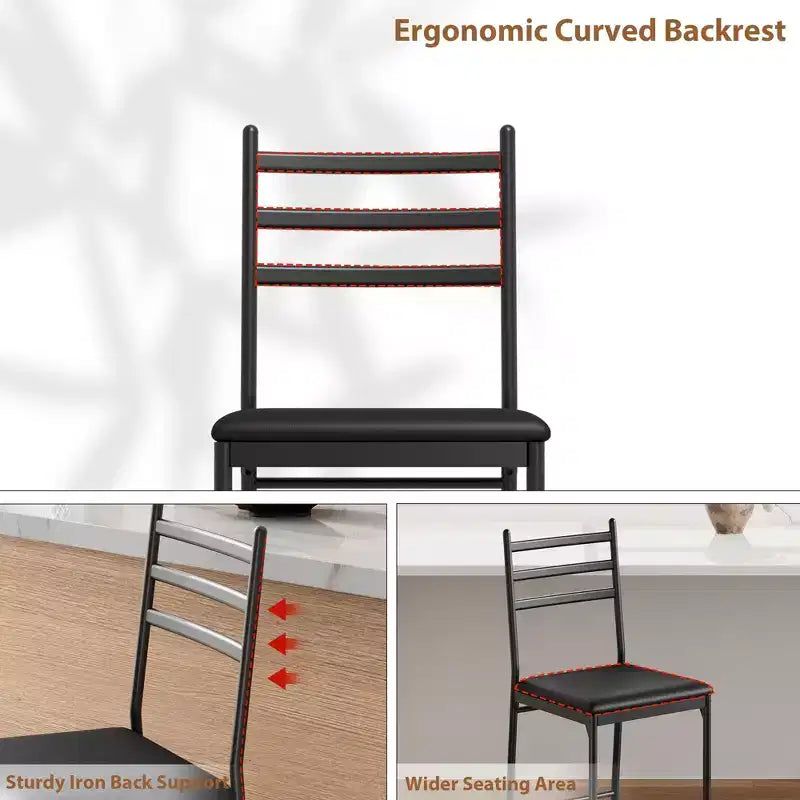 Set of 2/4 Counter Height Bar Chair with Back, Thick Cushion and Upholstered for Kitchen Island, Counter Bar