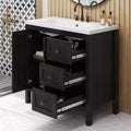 36 Inch Bathroom Vanity with Ceramic Sink Bathroom Storage Cabinet with 2 Doors amd 3 Drawers 2 Doors