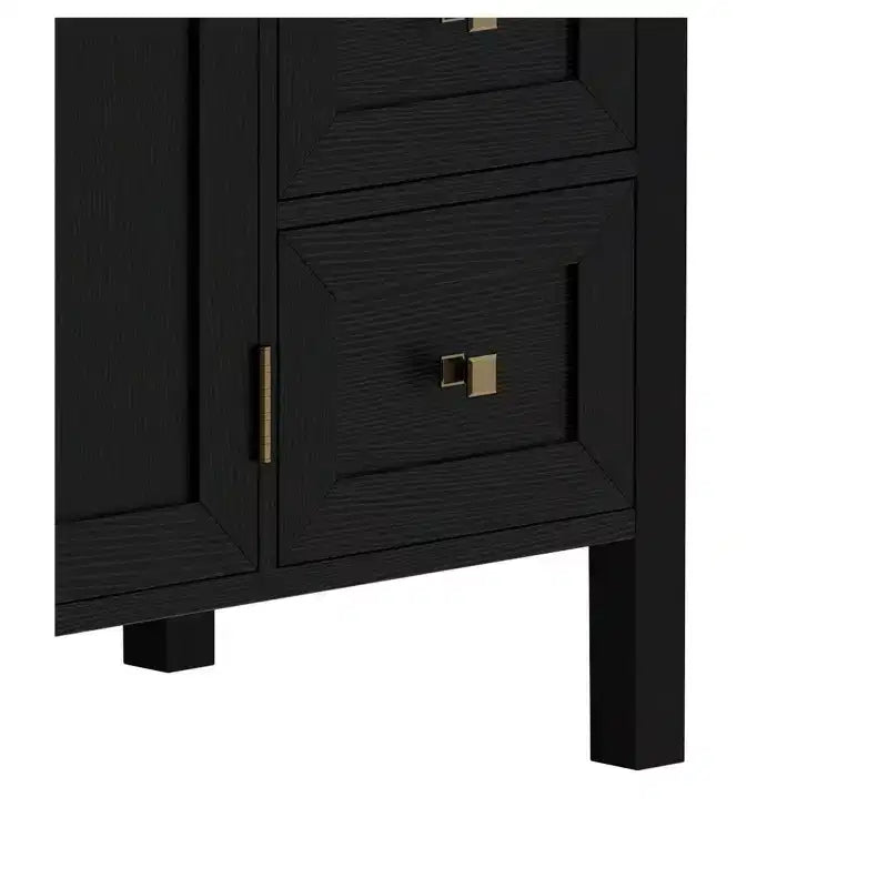 36 Inch Bathroom Vanity with Ceramic Sink Bathroom Storage Cabinet with 2 Doors amd 3 Drawers 2 Doors