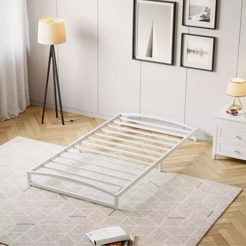 Twin Size Bed Frame,6 Inch Metal Platform Low Bed Frame Twin, Easy AssemblyNo Box Spring Needed, Noise Free