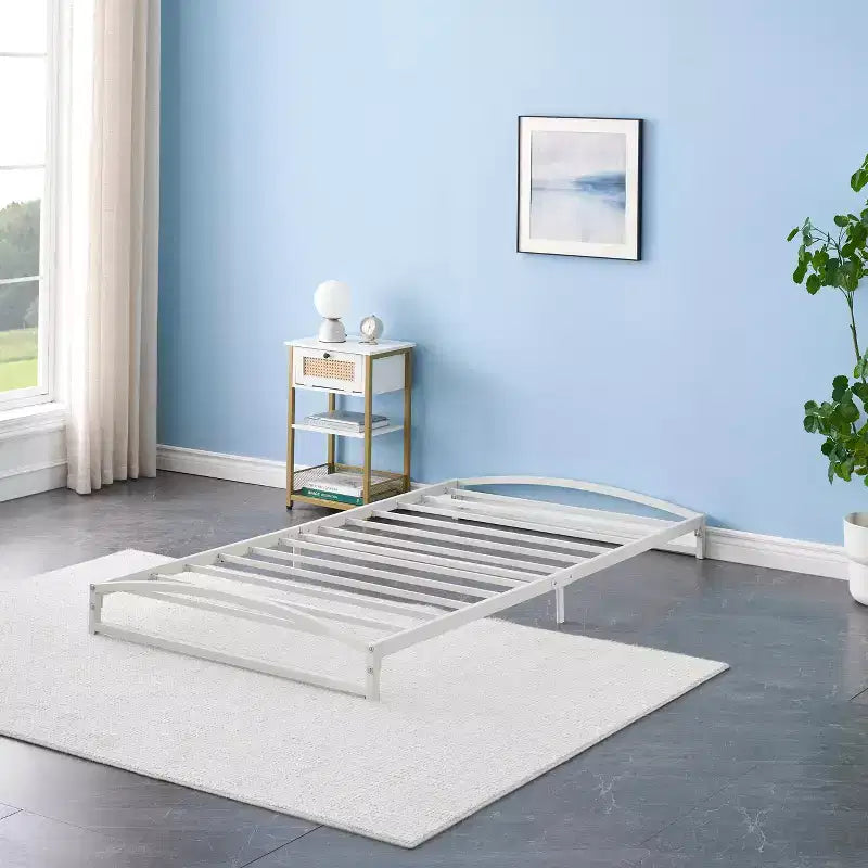 Twin Size Bed Frame,6 Inch Metal Platform Low Bed Frame Twin, Easy AssemblyNo Box Spring Needed, Noise Free