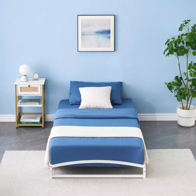 Twin Size Bed Frame,6 Inch Metal Platform Low Bed Frame Twin, Easy AssemblyNo Box Spring Needed, Noise Free