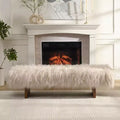 Christopher Knight Home Elara Modern Long-Haired Faux Wool Upholstered Bench