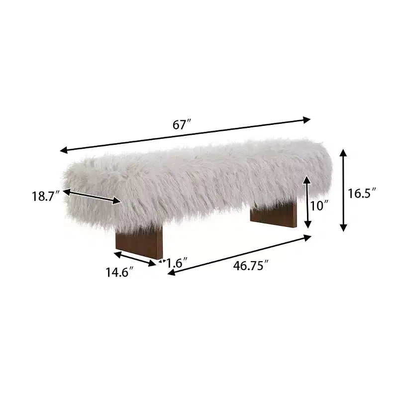 Christopher Knight Home Elara Modern Long-Haired Faux Wool Upholstered Bench