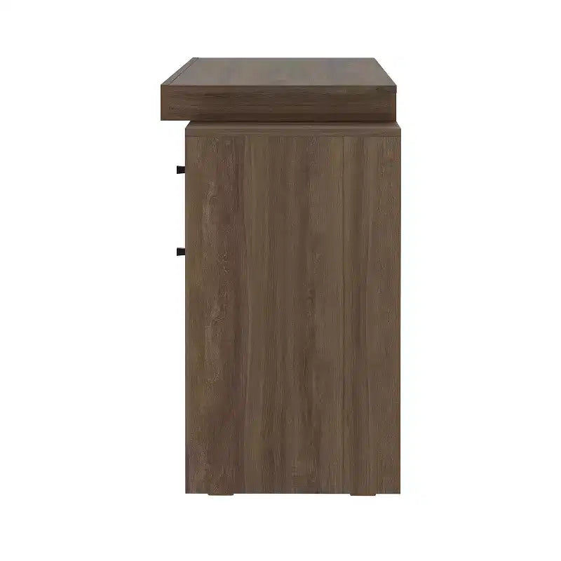 Okak 47.5IN Modern Expandable Home Office Desk, Computer Desk with 2 Drawers and 1 Shelf, Writing Desk for Reading Room, Study