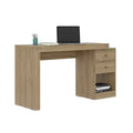 Okak 47.5IN Modern Expandable Home Office Desk, Computer Desk with 2 Drawers and 1 Shelf, Writing Desk for Reading Room, Study