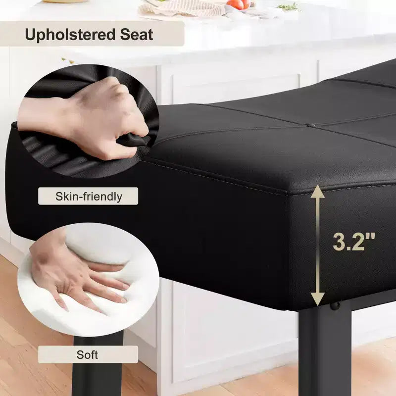GustoWave Bar Stools Set of 4 , 24 Counter Height Upholstered Padded Barstools with Curved Surface, for Kitchen Island, Home Bar