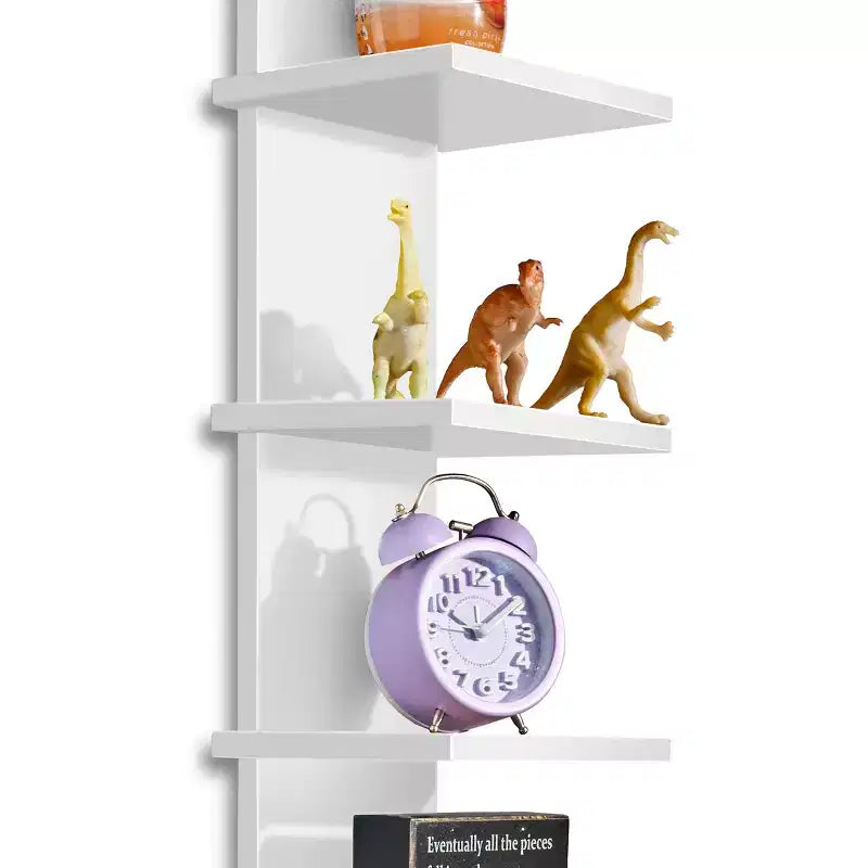 Sorbus 5 Tier Wall Mounted Floating Shelf Unit with Hooks - Home Decor and Storage Organizer
