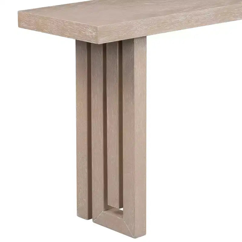 Clihome Modern Entryway Oak Veneer Console Table with Sculpted Sides, with Spacious Top for Living Room