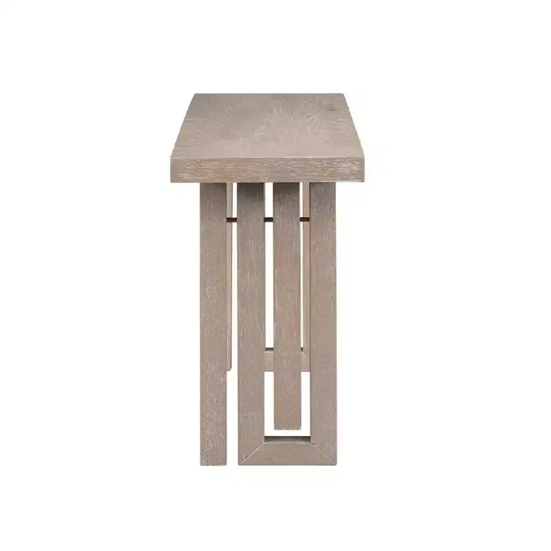Clihome Modern Entryway Oak Veneer Console Table with Sculpted Sides, with Spacious Top for Living Room