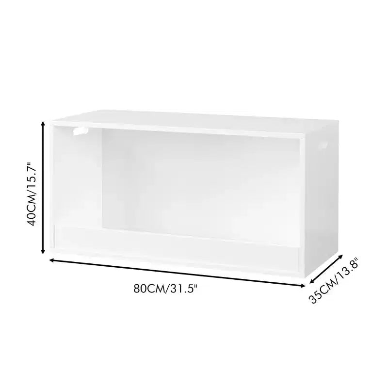 Whisen Open Toy Storage Box for Kids, Wooden Organizer Bin, Large Storage Space - White