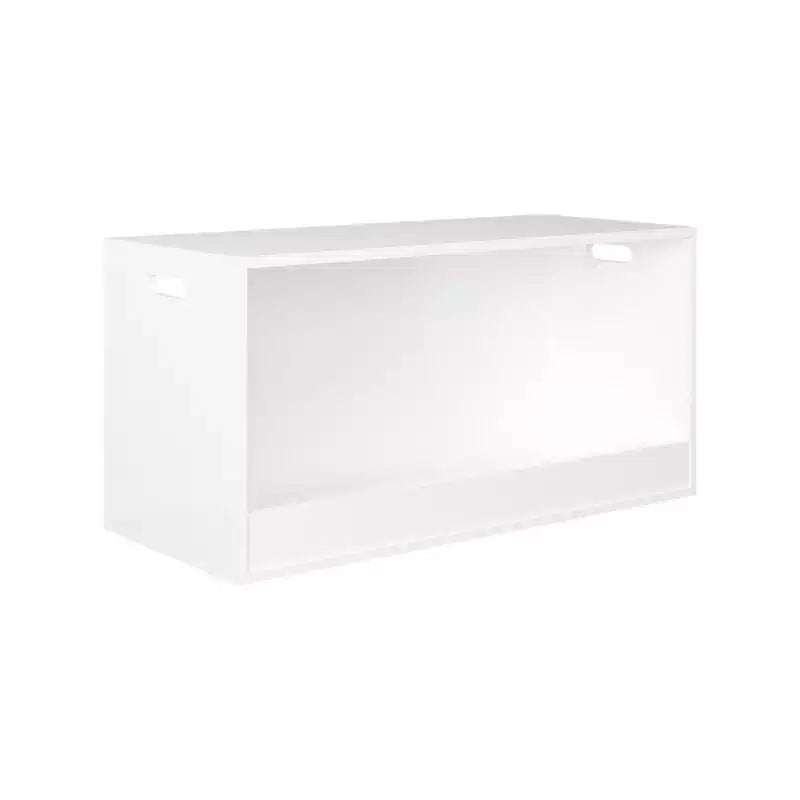Whisen Open Toy Storage Box for Kids, Wooden Organizer Bin, Large Storage Space - White