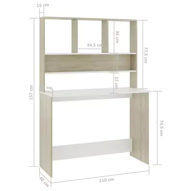 Clihome Modern Floating Desk, Floating Desk with 3 Shelves,Wall Mounted Computer Desk with Matte Finish for Small Spaces