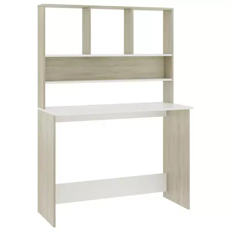 Clihome Modern Floating Desk, Floating Desk with 3 Shelves,Wall Mounted Computer Desk with Matte Finish for Small Spaces