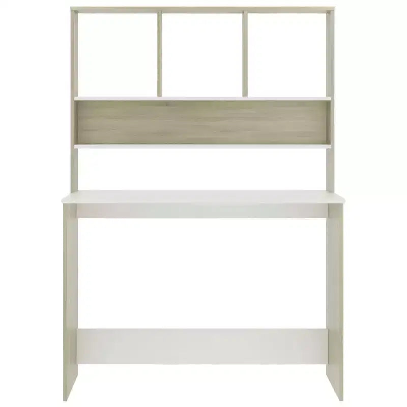 Clihome Modern Floating Desk, Floating Desk with 3 Shelves,Wall Mounted Computer Desk with Matte Finish for Small Spaces