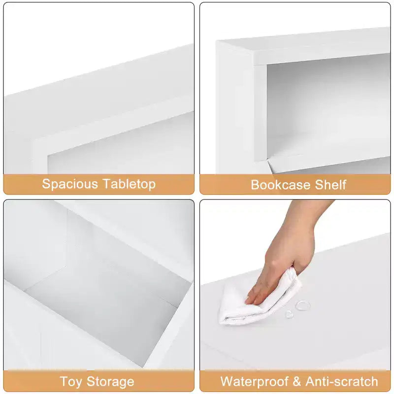 Kids Bookshelf, Storage Organizer Cabinet with Anti-Tipping Device, Waterproof Toddler Organizer Box for Nursery, Playroom, Bedroom, Hallway