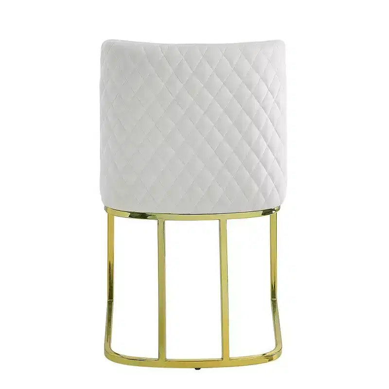 Royal Hampton 24 Inch Side Dining Chair Set of 2, Soft Off White Velvet, Gold Metal Base