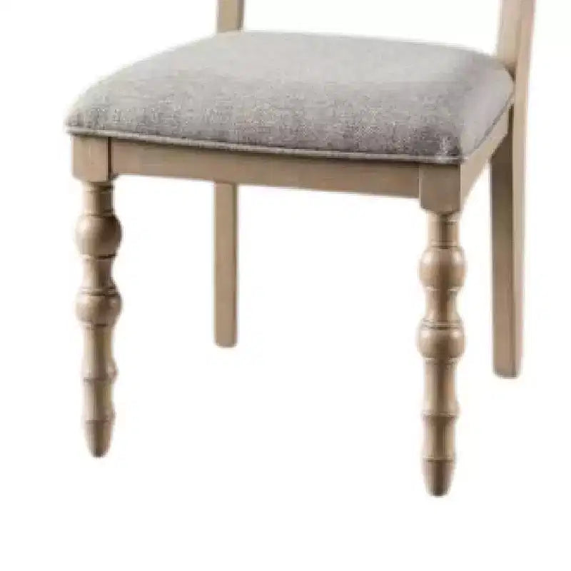Royal Hampton Dining Side Chair Set of 2, Turned Legs, Light Brown Solid Wood