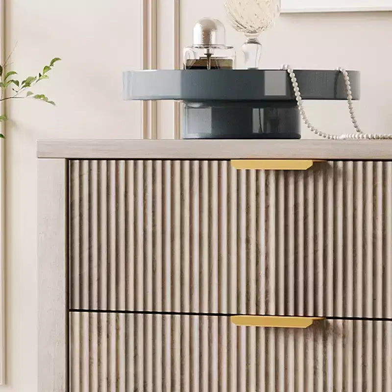 COZONY Fluted 5 Drawer Dresser, 45 Tall Slim Wooden Chest of Drawers for Small Spaces, Modern Farmhouse Dresser for Bedroom, Nursery, Apartment