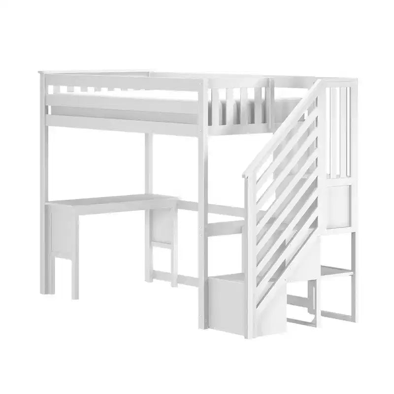 Classic Twin High Loft (ladder on end) + Desk + Staircase