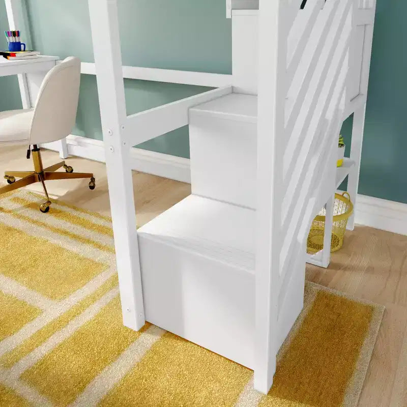 Classic Twin High Loft (ladder on end) + Desk + Staircase