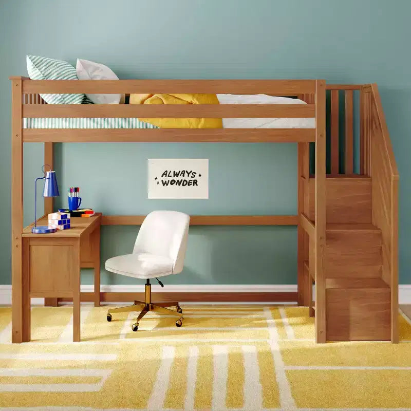 Classic Twin High Loft (ladder on end) + Desk + Staircase