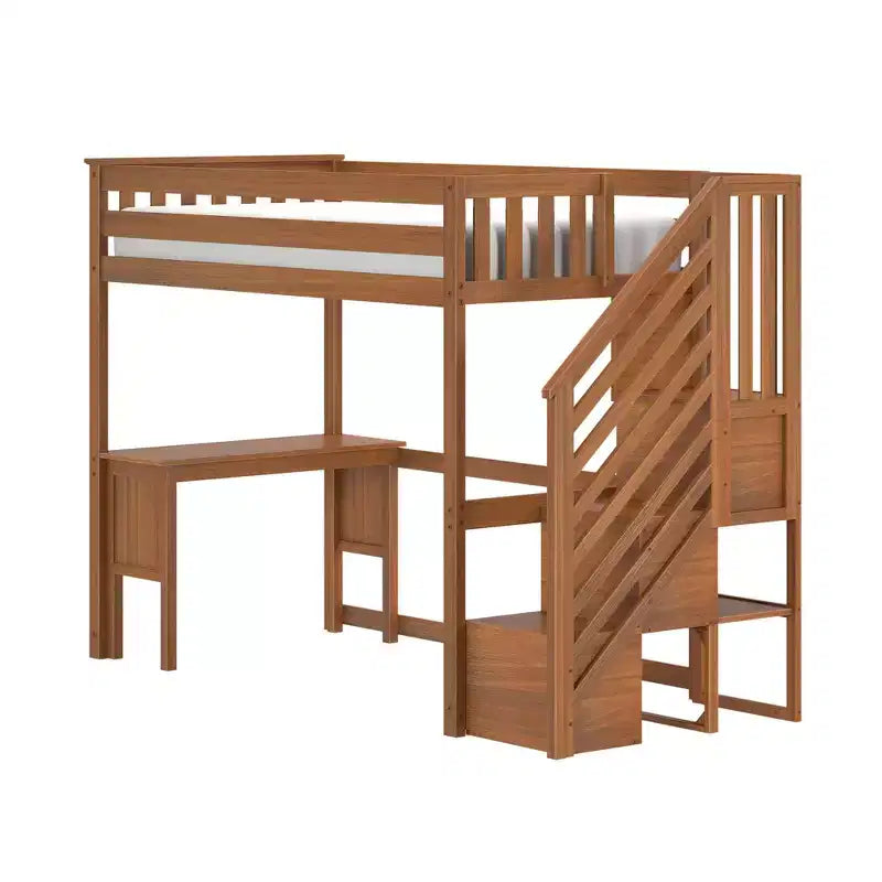 Classic Twin High Loft (ladder on end) + Desk + Staircase