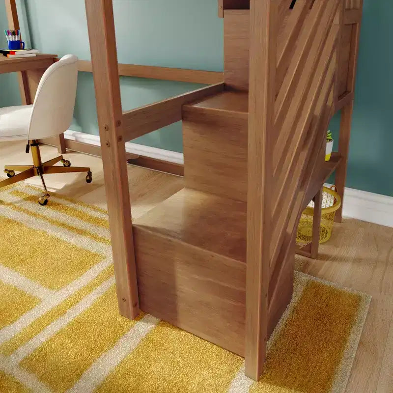Classic Twin High Loft (ladder on end) + Desk + Staircase