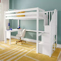 Classic Twin High Loft (ladder on end) + Desk + Staircase