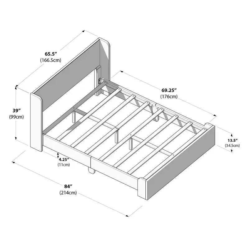 Modern Upholstered Bed - Queen