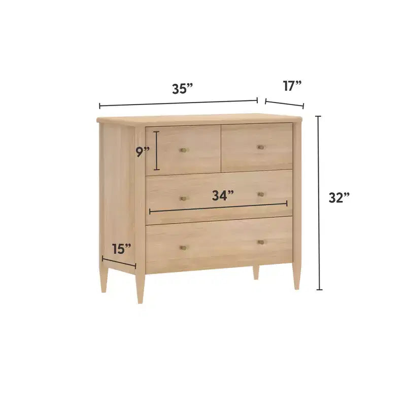 Harbor 3 Drawer with Divided Top Drawer Dresser