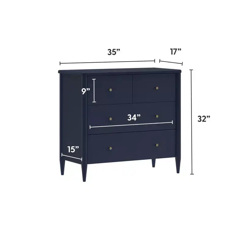 Harbor 3 Drawer with Divided Top Drawer Dresser