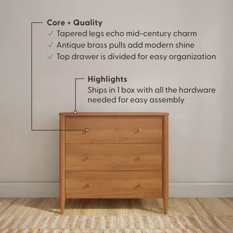 Harbor 3 Drawer with Divided Top Drawer Dresser