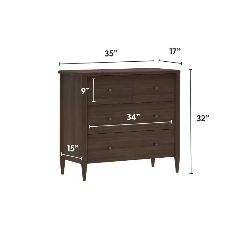 Harbor 3 Drawer with Divided Top Drawer Dresser