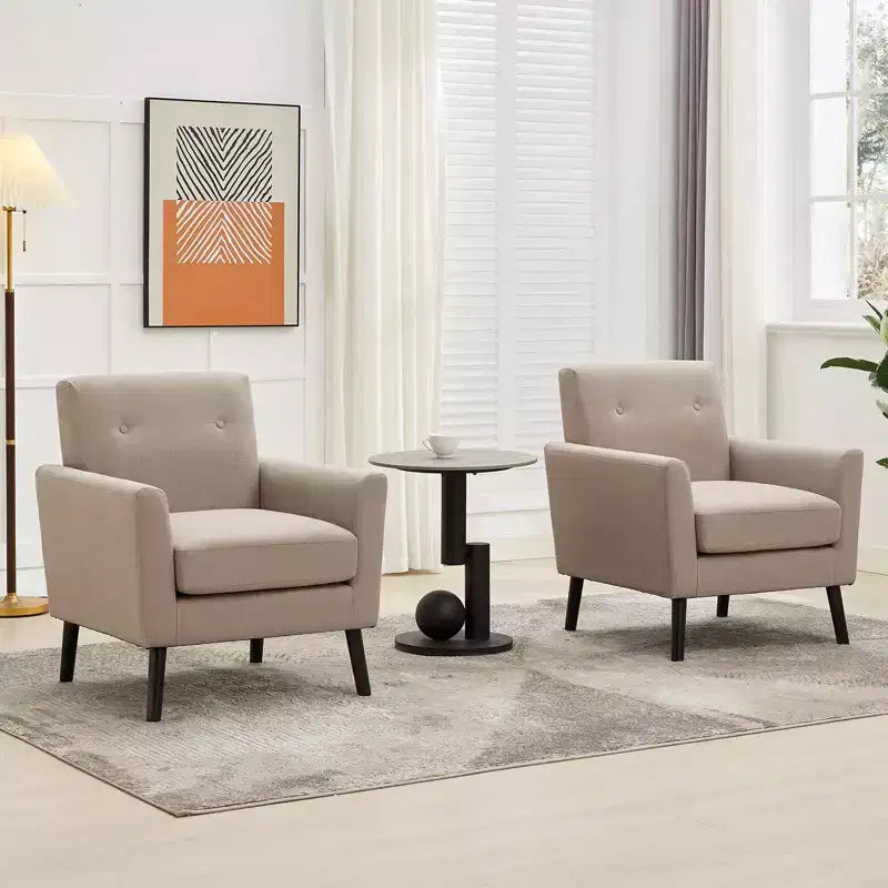 Accent Chair ,Modern Wingback Living Room Chair,Linen Fabric Reading Accent Chairs,Comfy Armchair Single Sofa Chair,High-Resilience Cushion