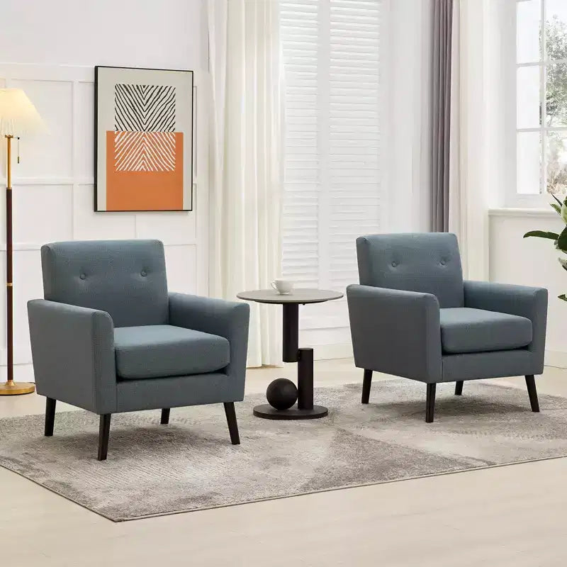 Accent Chair ,Modern Wingback Living Room Chair,Linen Fabric Reading Accent Chairs,Comfy Armchair Single Sofa Chair,High-Resilience Cushion