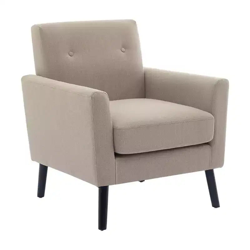 Accent Chair, Modern Wingback Living Room Chair, Linen Fabric Reading Accent Chair, Comfy Armchair Single Sofa Chair, High-Resilience Cushion