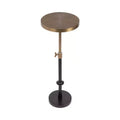 Kate and Laurel Engles Adjustable Embossed Metal Table and Plant Stand, 10x10x30, Gold and Black