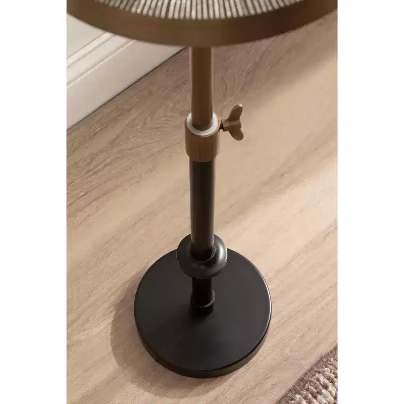 Kate and Laurel Engles Adjustable Embossed Metal Table and Plant Stand, 10x10x30, Gold and Black