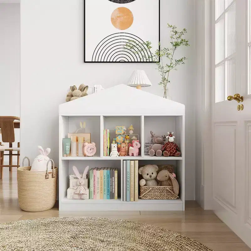 5-Cubby Bookcase, Kids Bookshelf,Toddlers Playhouse Cabinet Shelf,for Playroom, Nursery, Kids Room