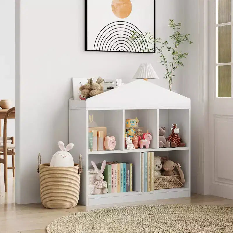 5-Cubby Bookcase, Kids Bookshelf,Toddlers Playhouse Cabinet Shelf,for Playroom, Nursery, Kids Room