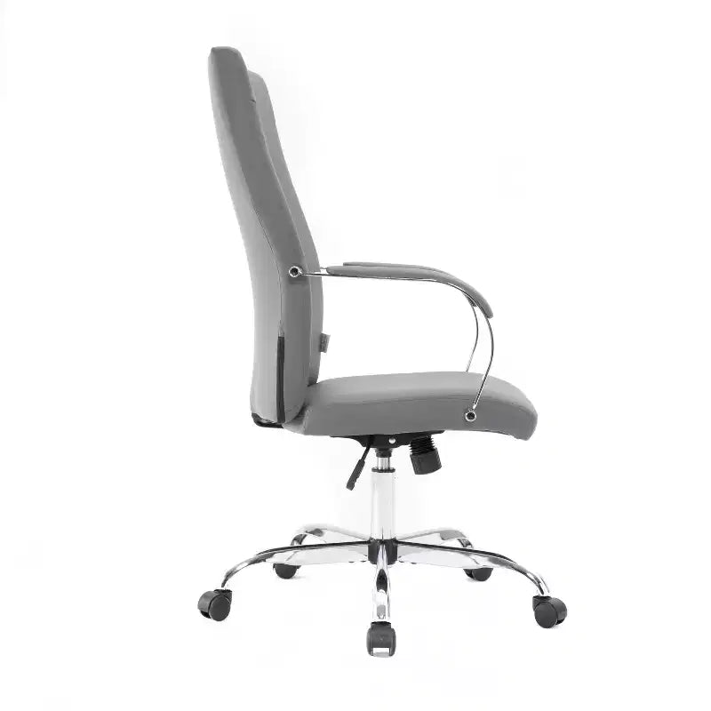 HomeStock 33 in.H Adjustable Height Gray Cushion Seat Material with Casters/Wheels Office Chairs